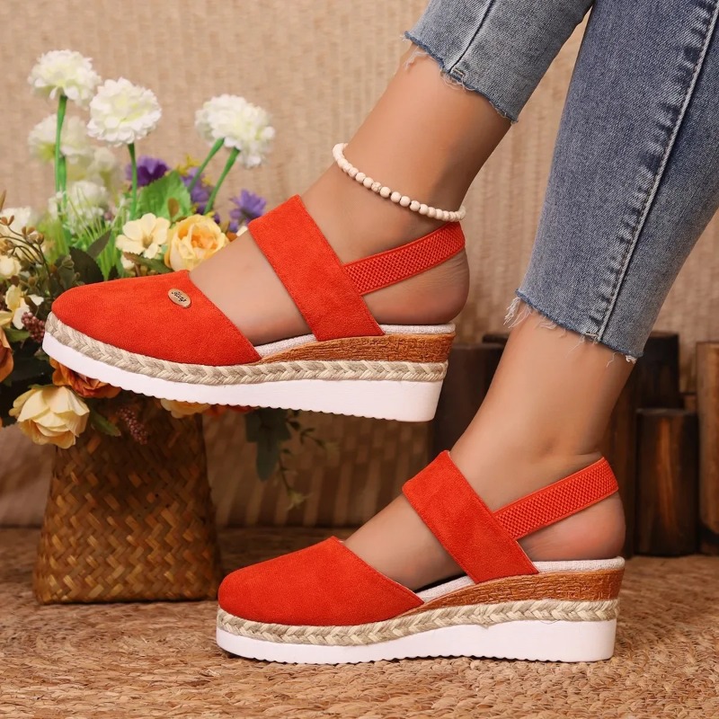 Wedge Espadrille Women - 女性クローズドトゥウェッジサンダル女性夏のバックルストラップグラディエーターシューズ女性ファッションエスパドリーユプラットフォームサンダル Mujer
