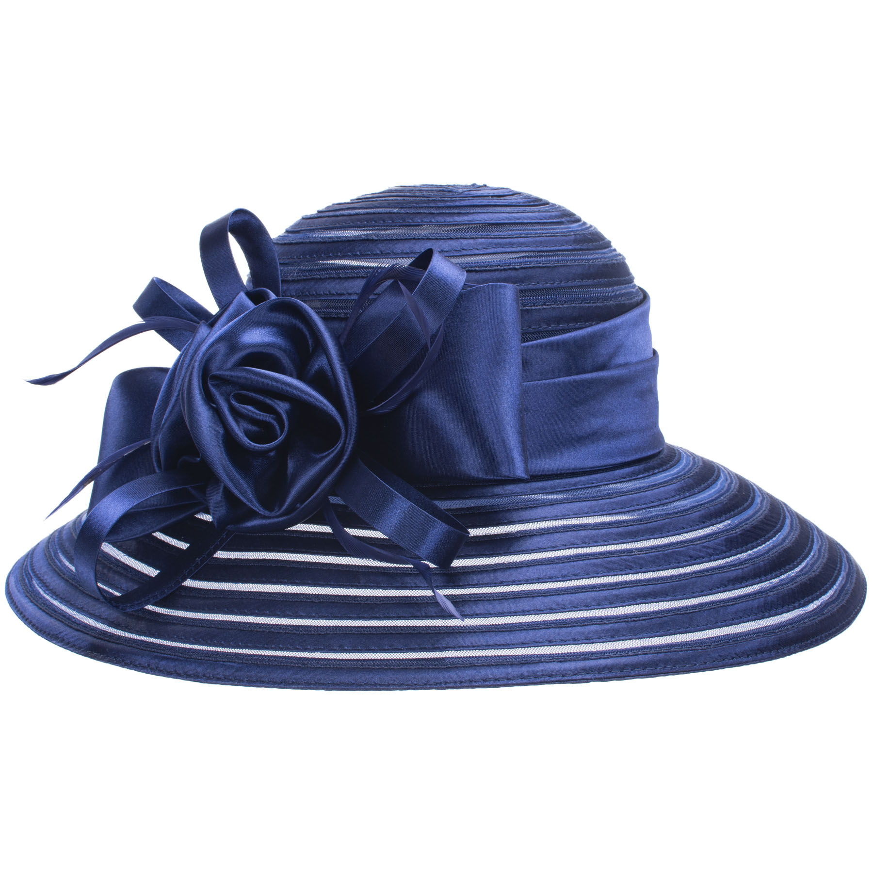 Hat Floppy Wide - 完璧な女性のための広いつばの帽子、ビーチの散歩、花嫁、母、教会、結婚式、サテンリボン、新しい、a214