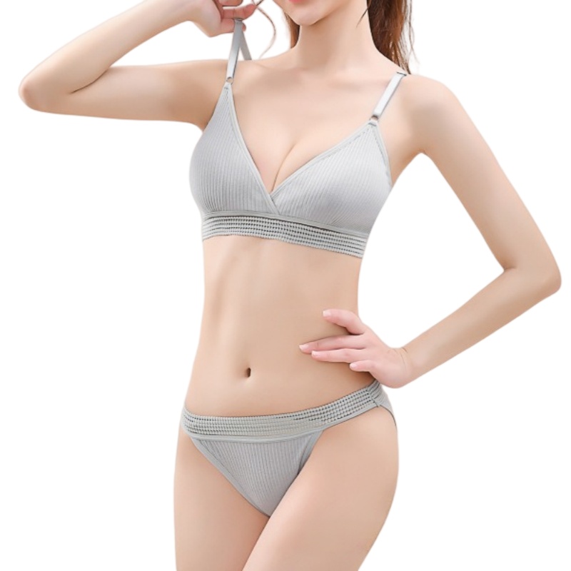 女性のセクシーな V ネックパッド入りブラジャーランジェリー - Bralette Triangle Set のレビューと価格