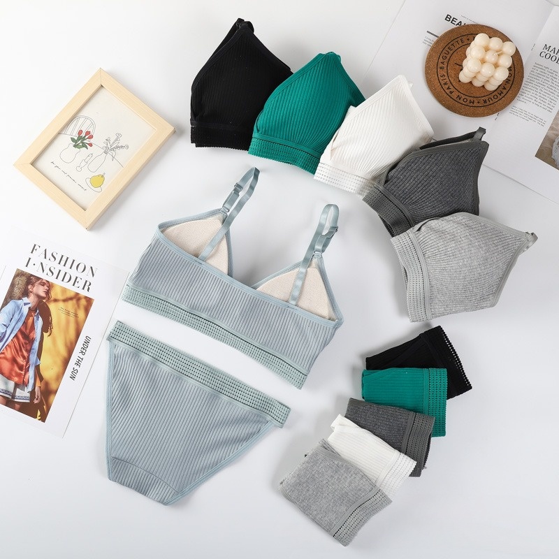 女性のセクシーな V ネックパッド入りブラジャーランジェリー - Bralette Triangle Set のレビューと価格