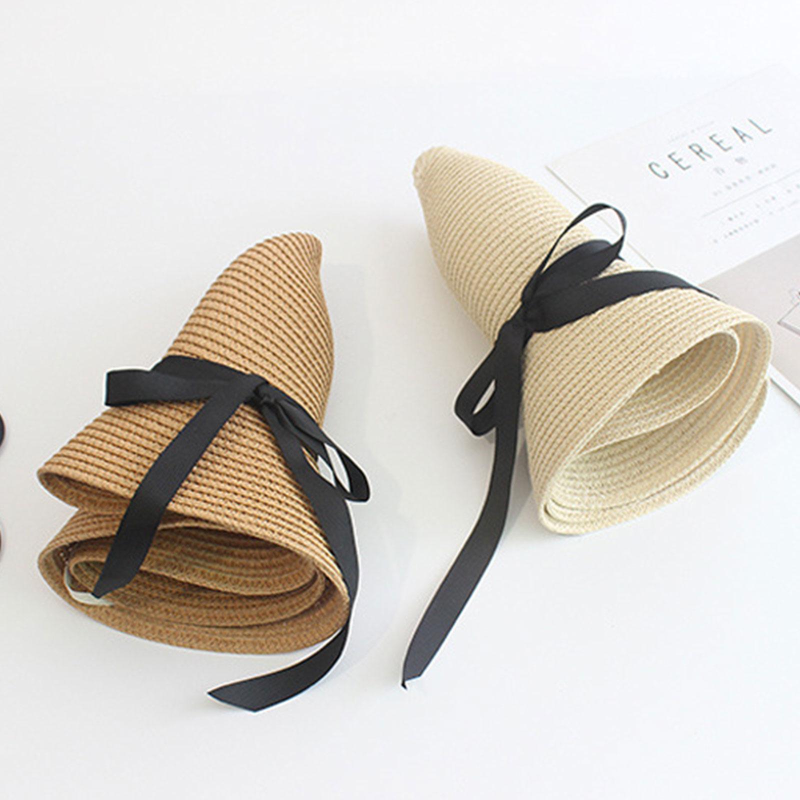 広いつばのある夏の麦わら帽子,折りたたみ式ビーチハット,麦わ - Hat Floppy Wide のレビューと価格