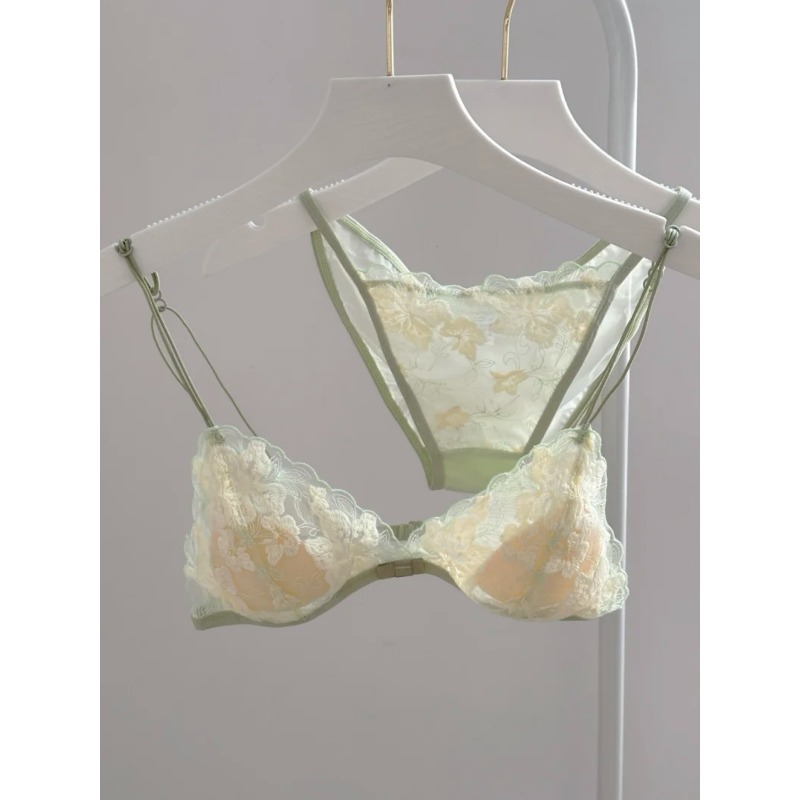 フレンチトライアングルカップブラレット刺繍レースワイヤレスシ - Bralette Triangle Set のレビューと価格